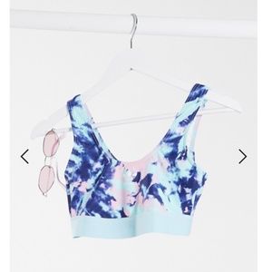 Adidas Originals bikini top in blue tie dye